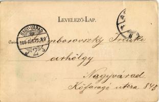 1900 Arad, Tököly tér, görögkeleti püspöki templom, piac árusokkal, Löwy Ármin és Hoffmann József üz...