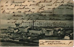 1910 Zernest, Zernyest, Zarnesti; Cellulózgyár. M. Bloos kiadása / cellulose factory (EK)
