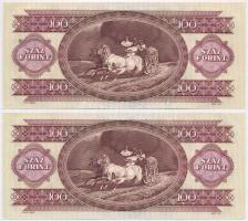 1992. 100Ft (2x) sorszámkövetők, nyomdai papírránccal T:I
Adamo F37