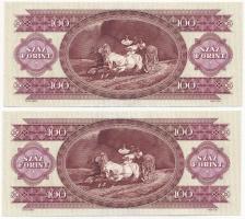 1992. 100Ft (2x) sorszámkövetők, nyomdai papírránccal T:I
Adamo F37