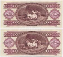 1992. 100Ft (4x) sorszámkövetők, nyomdai papírránccal T:I
Adamo F37