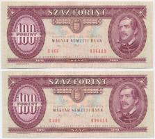 1992. 100Ft (4x) sorszámkövetők, nyomdai papírránccal T:I
Adamo F37