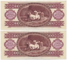 1992. 100Ft (2x) sorszámkövetők, nyomdai papírránccal T:II
Adamo F37