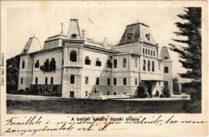1908 Betlér, Betliar (Rozsnyó); Gróf Andrássy Géza kastély északi oldala. Kiadja Falvi Jenő / Schloss / castle