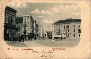 1899 Pozsony, Pressburg, Bratislava; Grassalkovich tér, vendéglő / square and restaurant