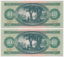 1962. 10Ft (2x) sorszámkövetők T:II