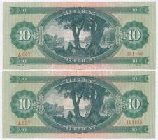 1962. 10Ft (2x) sorszámkövetők T:II