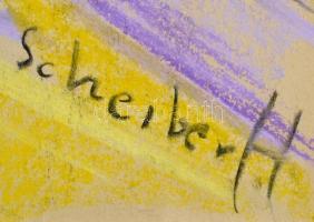 Scheiber jelzéssel: Padon ülő férfi. Pasztell, papír, 43×30 cm