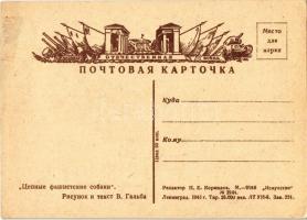 1943 Horthy Miklós és Ion Antonescu / Horthy and Antonescu. Chained fascist dogs. WWII Russian anti-...