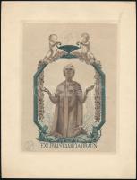 Hanns Bastanier (1885-1966): Ex libris Familia Braun. Színes rézkarc, papír, jelzett a karcon, 19×15 cm