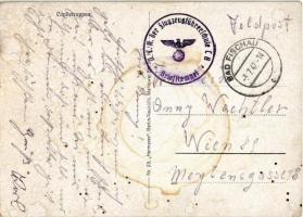 Landetruppen. Wehrmacht, Luftwaffe / WWII Nazi Germany infantry troops with military aircraft, swast...