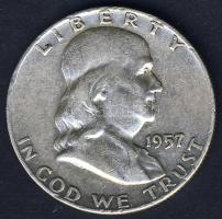 USA 1957D 1/2$ Ag "Franklin" T:3