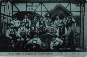 Westernachers Original-Oberlandlerkapelle - Ständige Adresse: Fürth. i. B. / Tyrolean msuic band Üdvözlet Angolpark 1911 Budapest