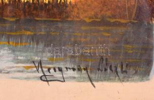 Neogrády jelzéssel: Napos őszi nap. Gouache, papír, üvegezett keretben, 24×33 cm