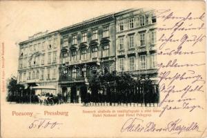 1900 Pozsony, Pressburg, Bratislava; Nemzeti szálloda és vendégfogadó a Zöld fához, fogorvos / hotel and restaurant, dentist (Rb)
