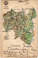 1903 Tolna vármegye térképe. Kiadja Károlyi Gy. / Map of Tolna county (EB)