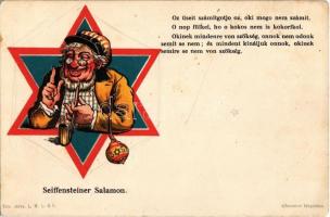 Seiffensteiner Salamon / Jewish vendor. Humorous Judaica art postcard. Athenaeum litho