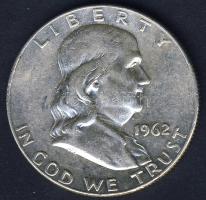 USA 1962D 1/2$ Ag "Franklin" T:3 kis ph.