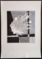 Szász Endre (1926-2003): Női arc. (Emese). Szitanyomat, sorszámozott, jelzett, 40×35 cm