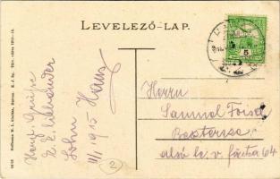 1915 Hatvan, Kossuth tér, Takarékpénztár, Langsfeld üzlete. Kiadja Hoffmann M. L