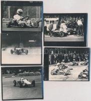 Autóversenyek, 5 db kisméretű fotó, 6×7,5 cm