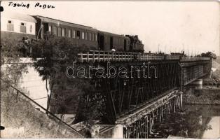 Tighina, Bender; Podul / railway bridge construction, load test with train. photo