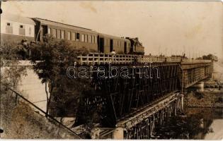 Tighina, Bender; Podul / railway bridge construction, load test with train. photo (EK)