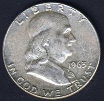 USA 1963D 1/2$ Ag "Franklin" T:3