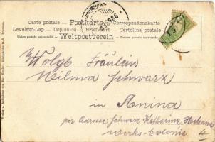 1906 Lándok, Lendak, Landeck; kastély és templom. Max Steckel kiadása / Castel und Kirche / castle a...