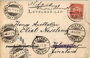 1901 Segesvár, Schässburg, Sighisoara; téli látkép újévi üdvözlettel. Fritz Teustch kiadása / Prosit...