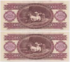 1993. 100Ft (4x) sorszámkövetők, nyomdai papírránc és festékfoltok T:II 
Adamo F36