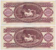 1989. 100Ft (4x) sorszámkövetők, nyomdai festékfoltok T:I-,II
Adamo F36