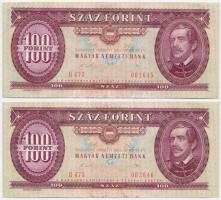 1989. 100Ft (4x) sorszámkövetők, nyomdai festékfoltok T:I-,II
Adamo F36