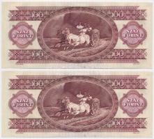 1989. 100Ft (4x) sorszámkövetők, nyomdai festékfoltok T:I-,II
Adamo F36