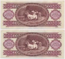 1993. 100Ft (2x) sorszámkövetők, nyomdai papírránc T:I,I- Adamo F36