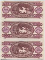 1995. 100Ft (3x) sorszámkövetők, nyomdai papírráncokkal T:I,I-
Adamo F39