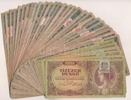 131db-os vegyes magyar pengő bankjegy tétel, közte néhány külföldi darab és 2db modern forint bankje...