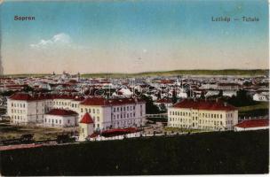 1924 Sopron, látkép a honvéd főreáliskolával, laktanya. Kiadja Piri Dániel 770.