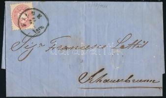 1866 5kr levélen "FIUME" - "SAUERBRUNN", 5kr on cover