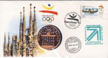 1992. "Barcelona" emlékérem érmés borítékon T:PP Csak 10.000db!