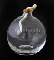 Gömb alakú kanócos üvegmécses, hibátlan, d: 9 cm