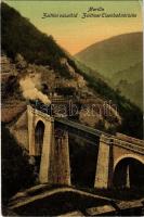 Marilla, Marila; Aninai-hegyipálya, Zsittini vasúthíd, gőzmozdony. Franz József kiadása / railway bridge, viaduct, locomotive