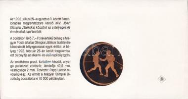1992. "Barcelona" emlékérem érmés borítékon T:PP Csak 10.000db!