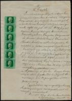 1942 Okmány portóbélyegekkel illetékbélyegként felhasználva