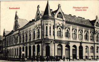 1913 Szekszárd, Pénzügyi palota (Diczenty ház), Seiner Lipót, Fritz Gyula, Sternfeld Mór üzlete. Kiadja Báter János 435.