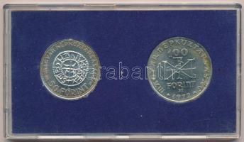 1972. 50Ft Ag + 100Ft Ag "Szent István" pár, eredeti kék plasztiktokban T:BU patina
Adamo...