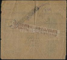 1944 Poggyászvevény - Kutyaszállítóigazolvány 48,54P készpénzlerovással + 8x500P biztosítási bélyegg...