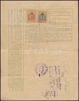 1907 Máraháza 2 db marhalevél 2p és 3p okmánybélyeg kiegészítéssel