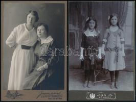 cca 1890 6 db keményhátú fotó, közte osztrák népviselet is 11x17 cm