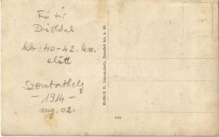 1914 Szombathely, Frontra induló katonák búcsúztatása a Fő téren, Párisi Nagyáruház, Bolla Hermann é...